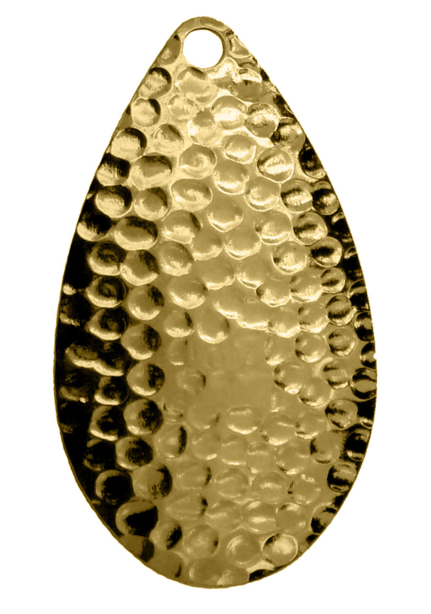 ProfiBlinker Spinnerblatt Tropfen / Gold-Gehämmert / Größe 2 / 22mm / 5er Pack 