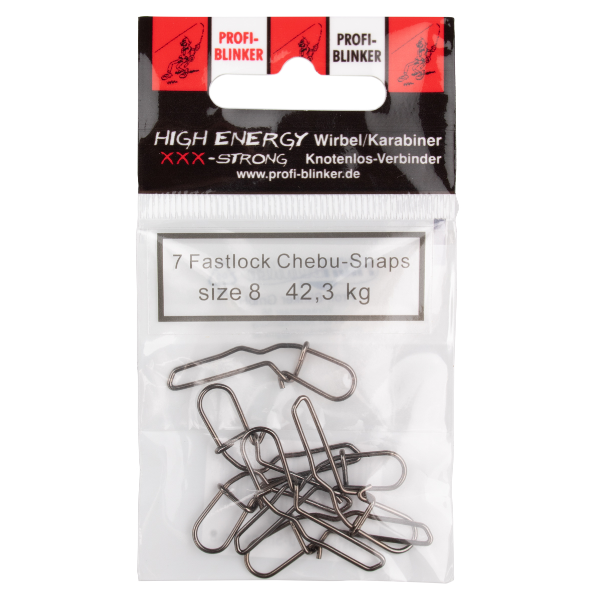 ProfiBlinker Fastlock Cheburashka Snap / Größe 8 / Tragkraft 42,3 kg / 7er Pack 