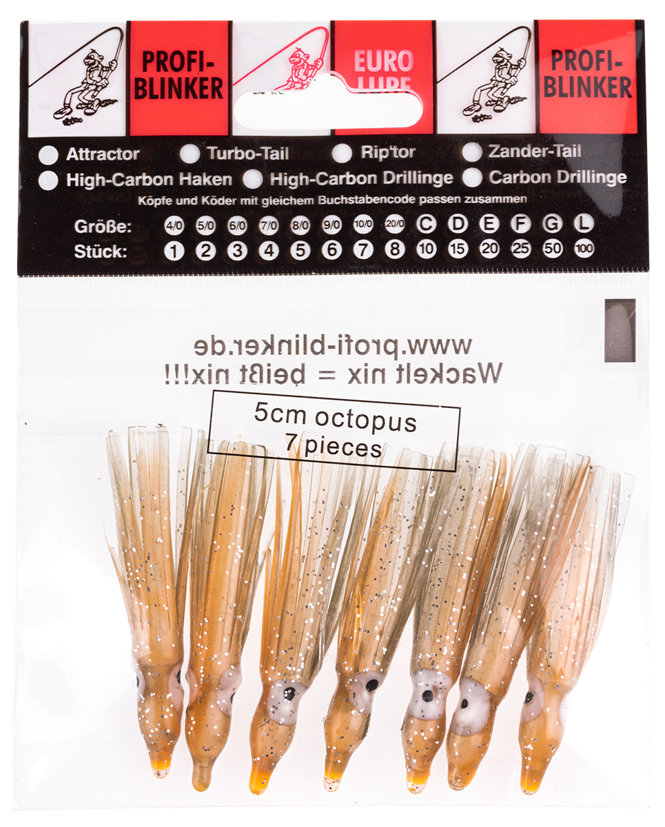 ProfiBlinker Octopus Größe 5cm dunkelbraun-grün / 7er Pack 