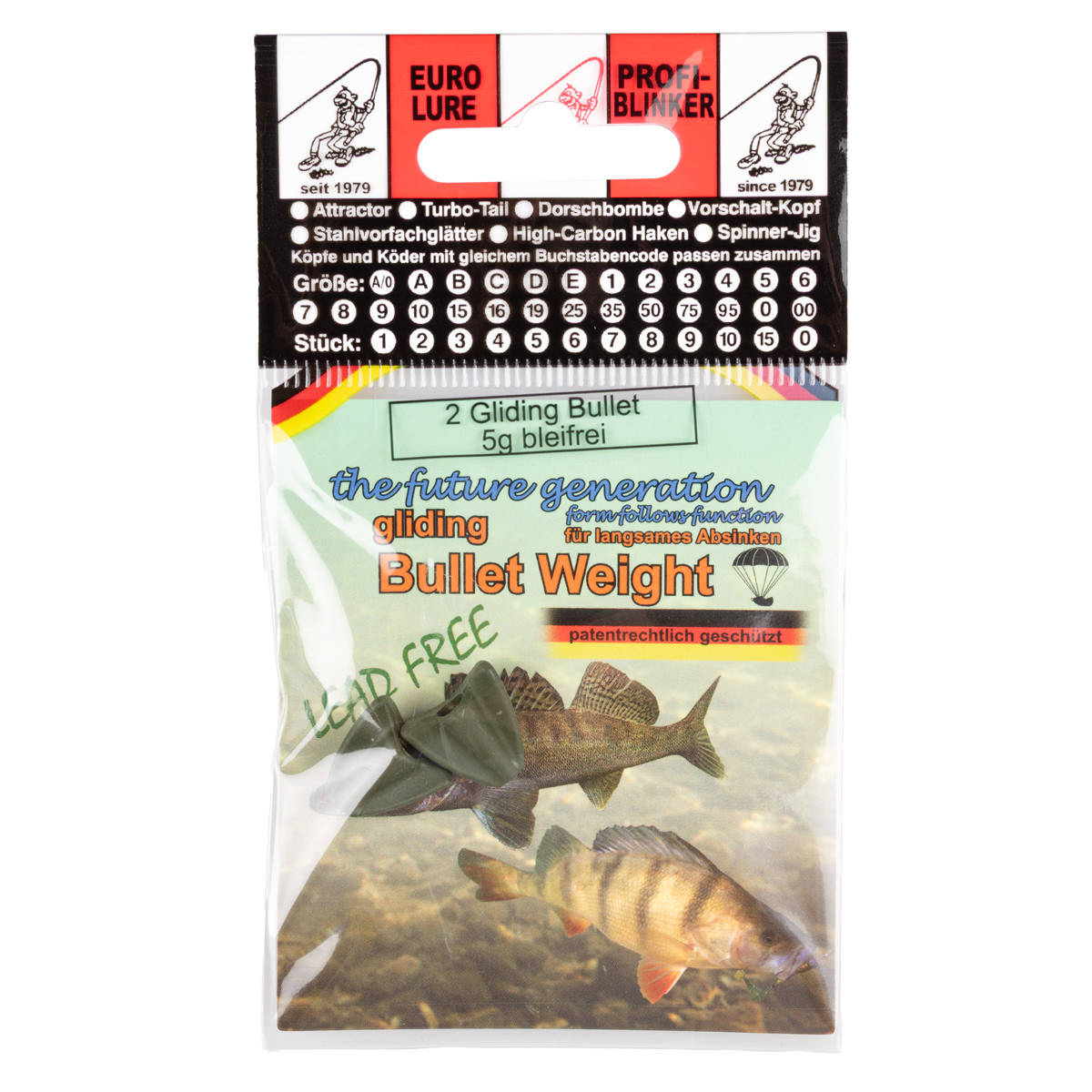 ProfiBlinker Gliding Bullet Weight bleifrei / olivgrün / 5 g / 2er Pack 