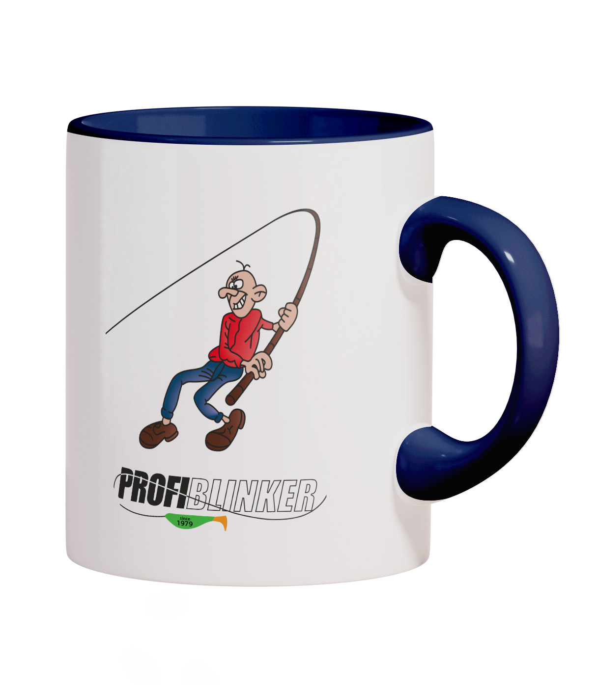 ProfiBlinker Kaffeepott Keramik dunkelblau - Motiv ''Wackelt nix beißt nix'' 