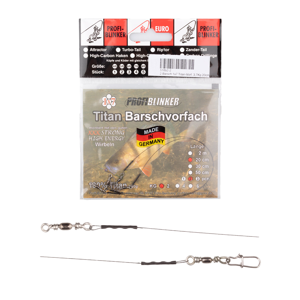 ProfiBlinker 1x7 Titan Barschvorfach / 20 cm / Tragkraft 3,7 kg / 2 Stück 