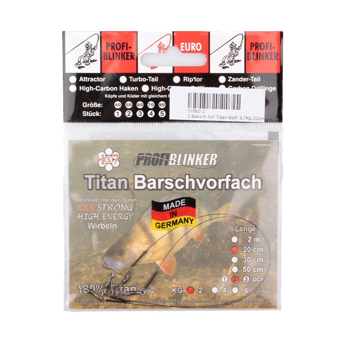 ProfiBlinker 1x7 Titan Barschvorfach / 20 cm / Tragkraft 3,7 kg / 2 Stück 