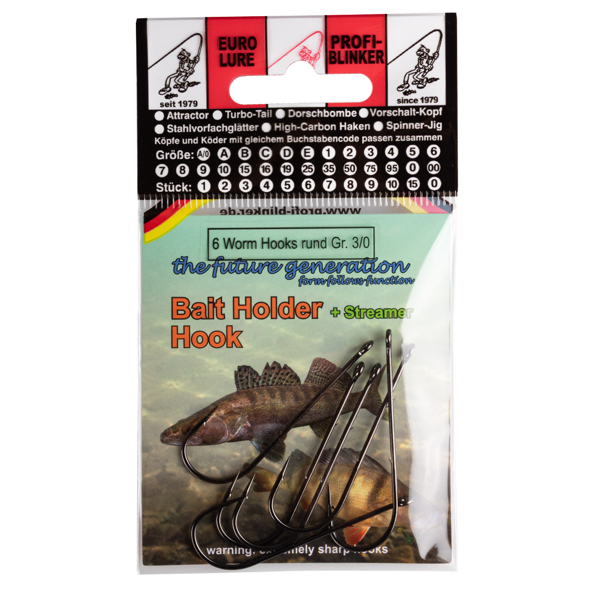 ProfiBlinker Bait Holder Hook Rundbogen / Größe 3/0 / 6er Pack 