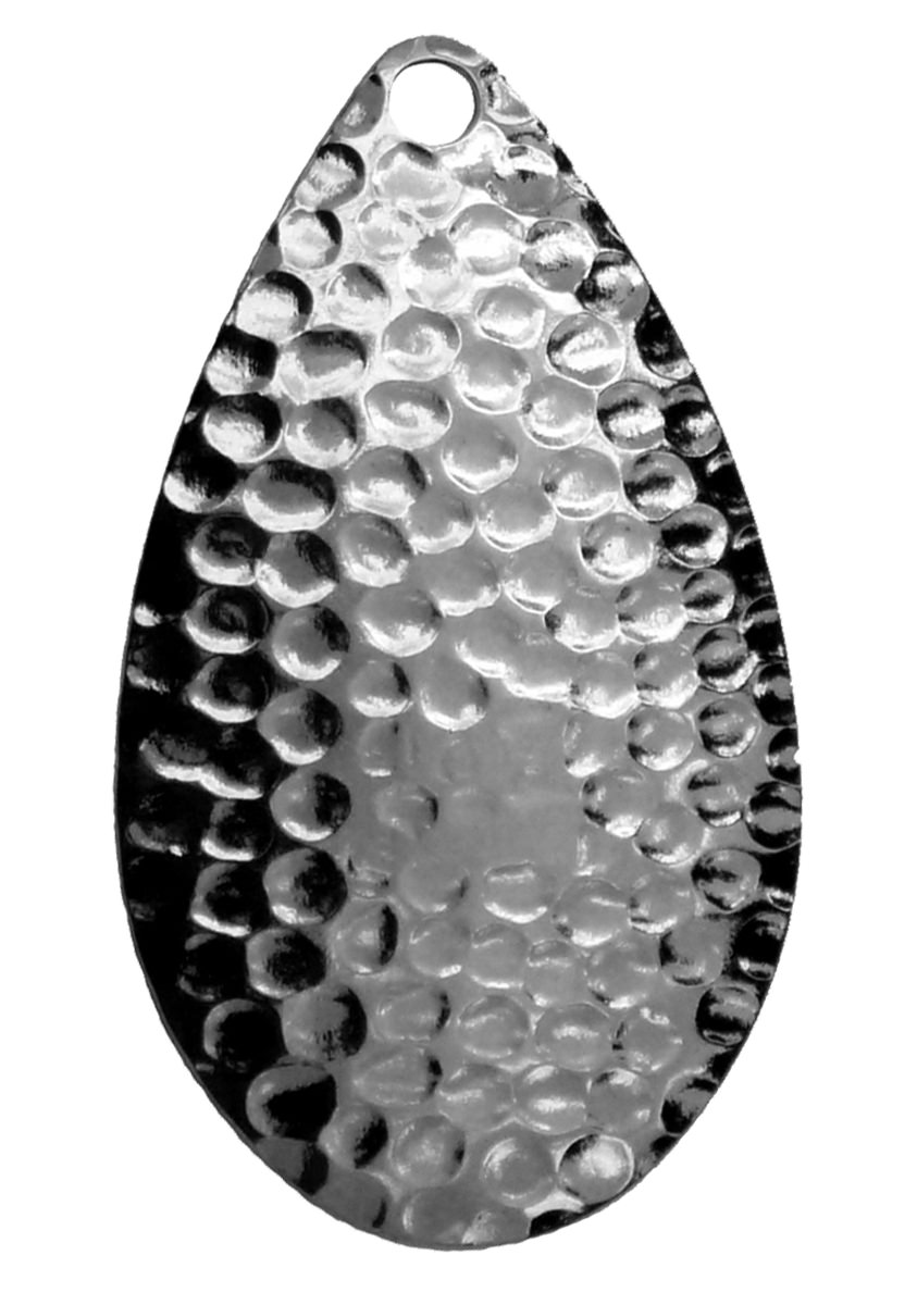 ProfiBlinker Spinnerblatt Tropfen / Silber-Gehämmert / Größe 1 / 18mm  / 15er Pack 