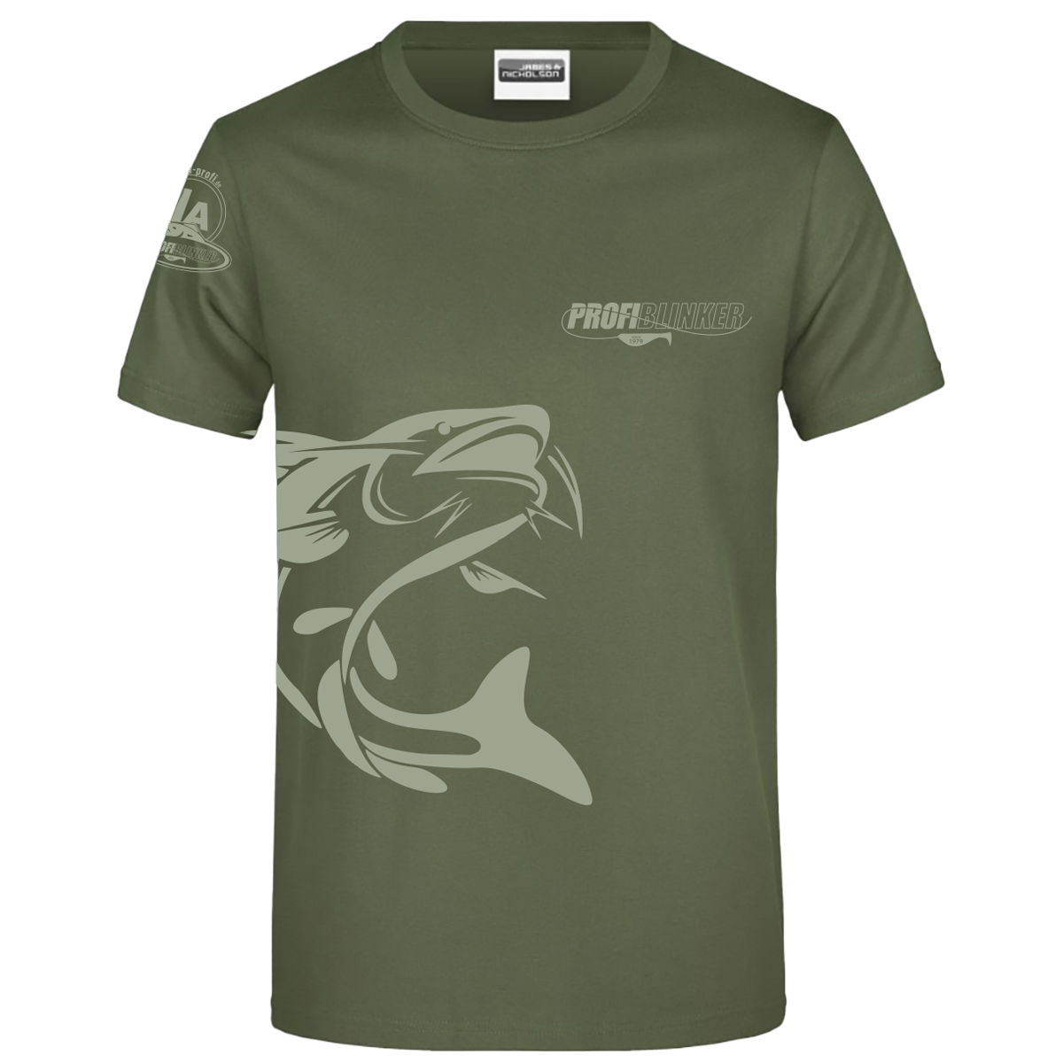 ProfiBlinker Tshirt olive Motiv Wels Größe M 
