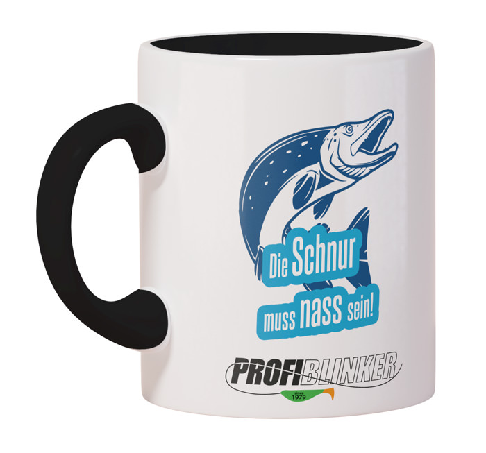 ProfiBlinker Kaffeepott Keramik schwarz - Motiv ''Die Schnur muss nass sein'' 