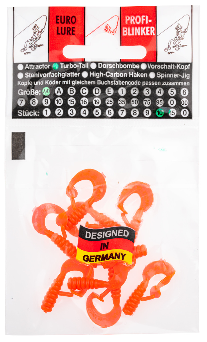 ProfiBlinker Turbotail Größe A/0 3cm Feuerwehr-Rot / verbessertes Japan-Rot / 10er Pack 