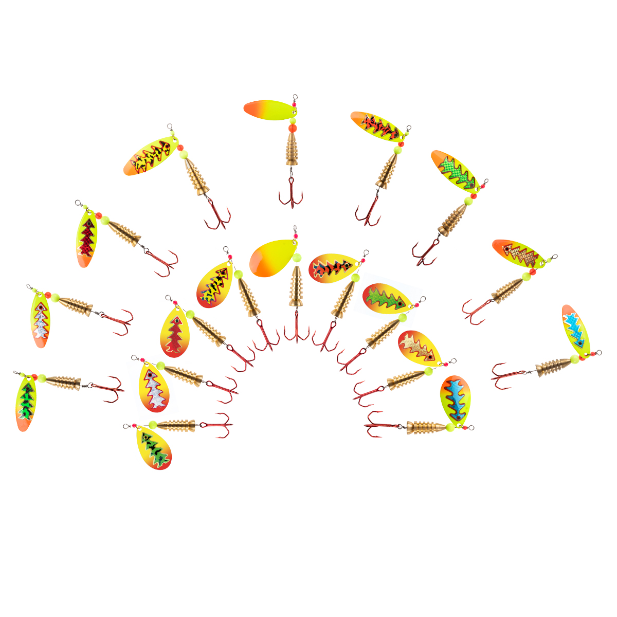 ProfiBlinker Prollex Spinner mit Drilling Blatt Fluo mit Reflexfolie