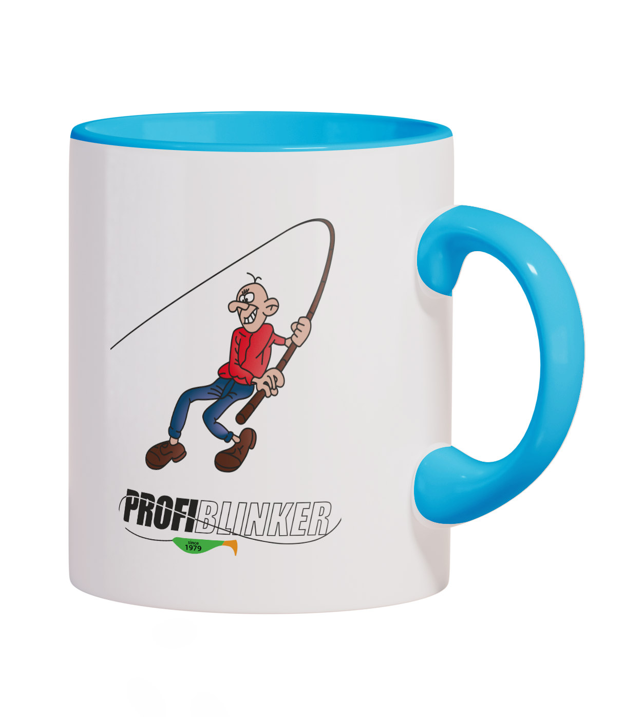 ProfiBlinker Kaffeepott Keramik hellblau - Motiv ''Die Schnur muss nass sein'' 